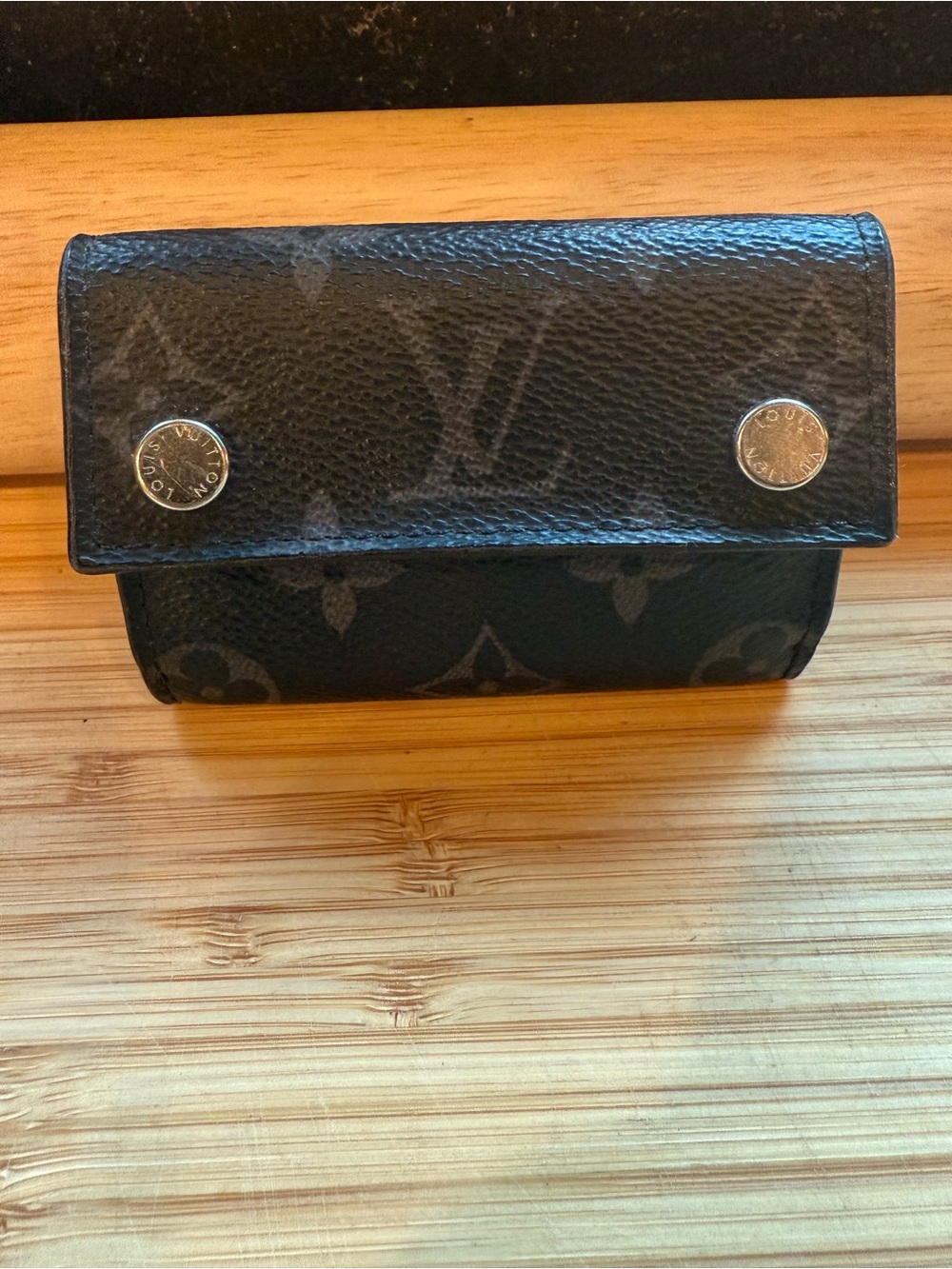 Louis Vuitton Black eclipse Monogram Canvas Key & Card Holder